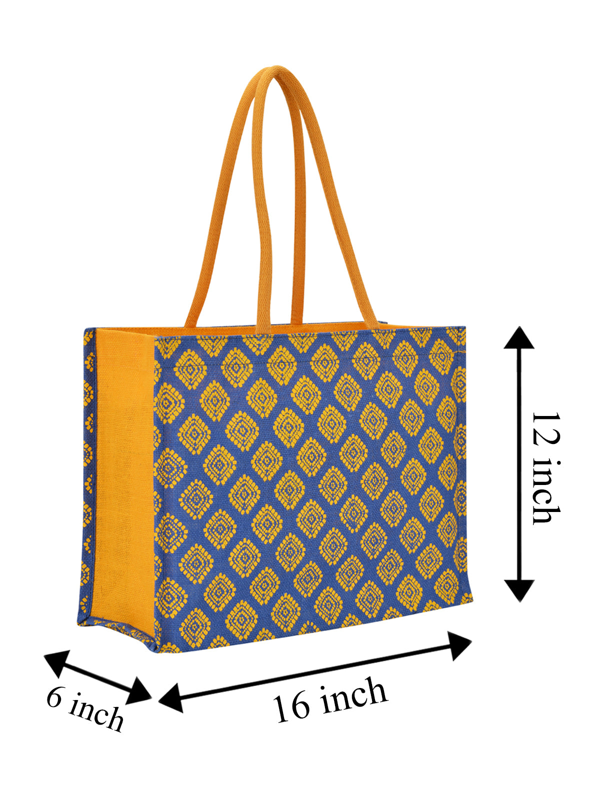 12 X 16 X 6 - SHOPPING SQUARE DIAMOND ALL OVER PRINT ZIPPER (B-216-BLUE)
