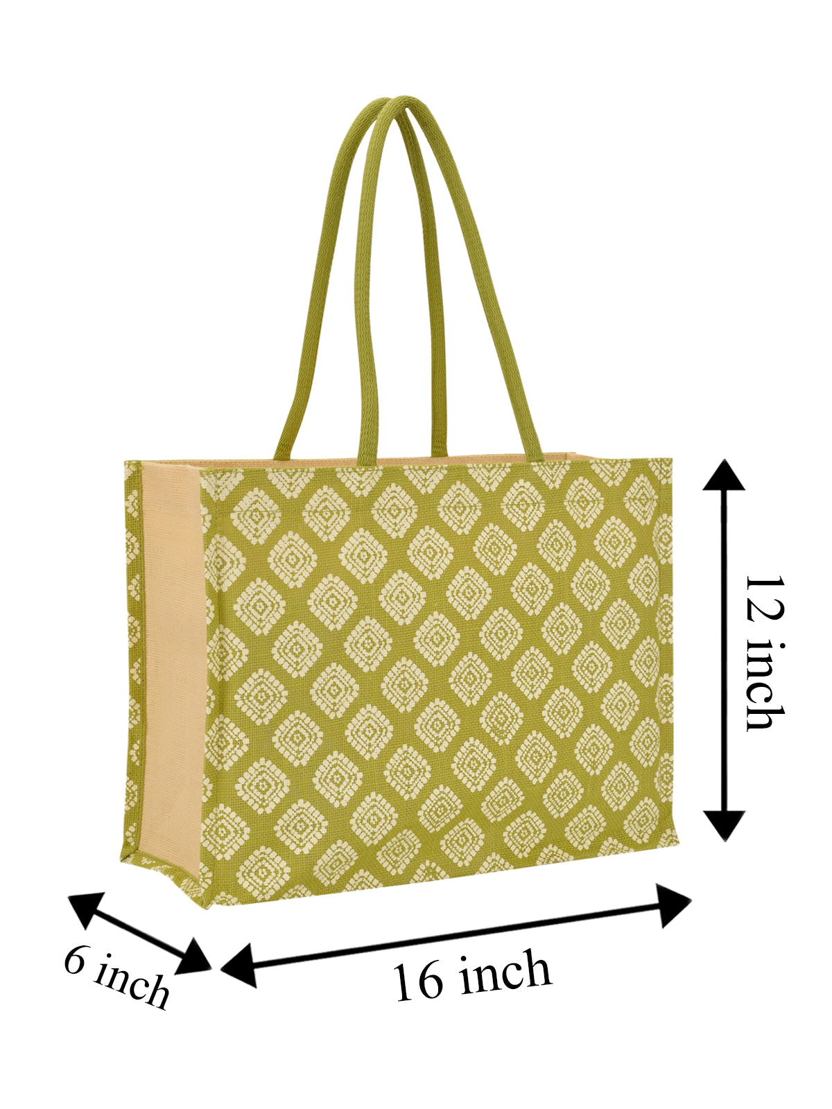 12 X 16 X 6 - SHOPPING SQUARE DIAMOND ALL OVER PRINT ZIPPER (B-216-OLIVE GREEN)
