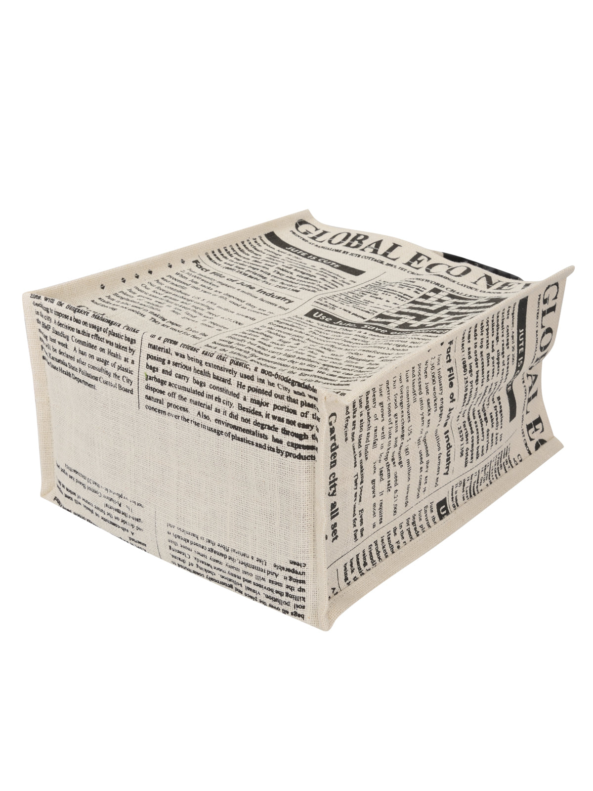 JUTE COTTAGE GLOBAL SHOPPING BAG, SUSTAINABLE, ECO-FRIENDLY, 100% GENUINE JUTE, STYLISH (WHITE 15X13X8)