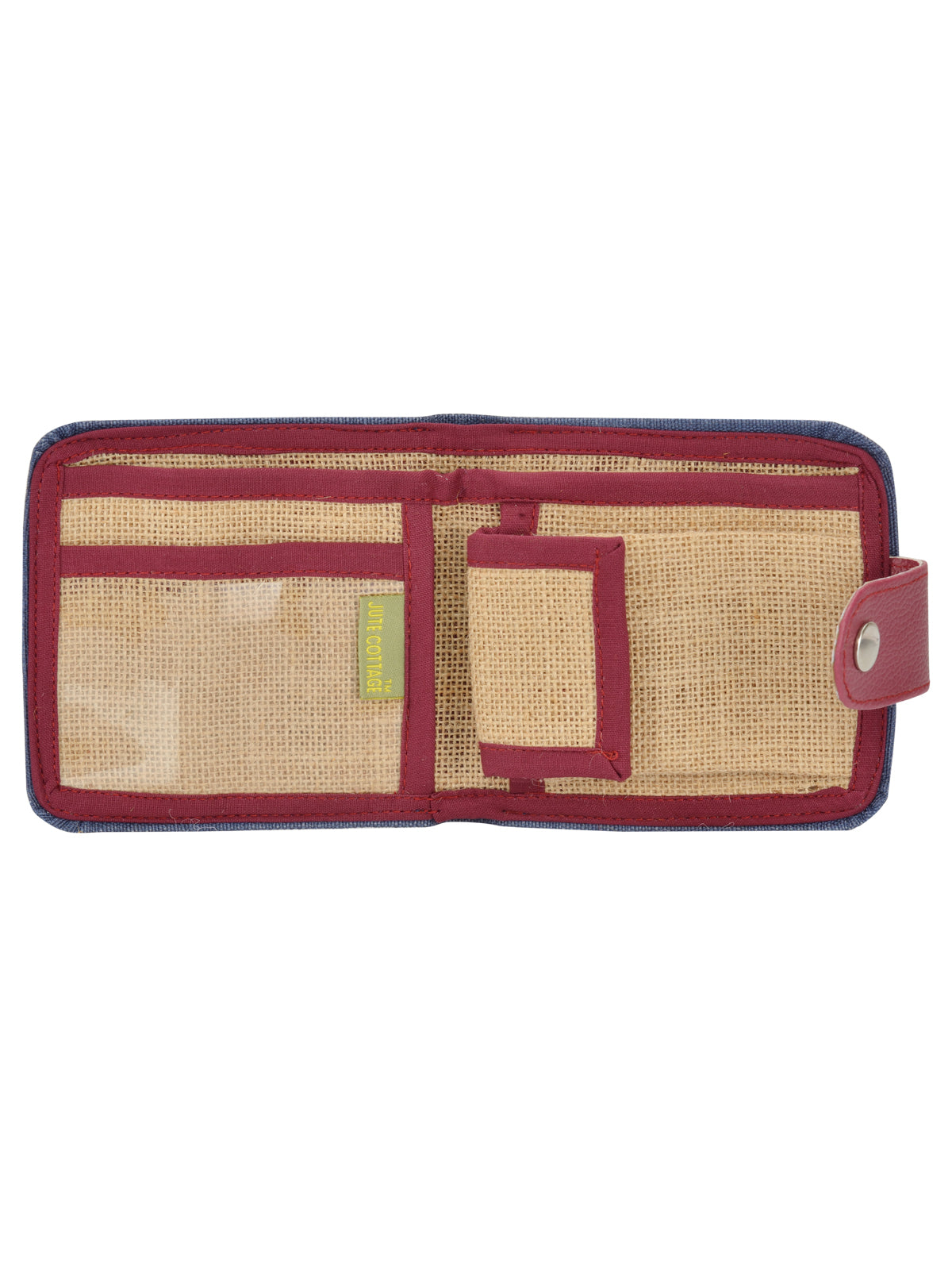 JUTE COTTAGE WALLET 2 FOLD FLAP, SUSTAINABLE, ECO-FRIENDLY, 100% GENUINE, STYLISH JUTE WALLET (BLUE 4X4.5)