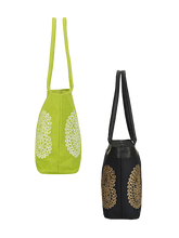 Load image into Gallery viewer, Combo of MANGO PRINT JUTE BAG (D-213-GREEN) and MANGO PRINT JUCO (D-180-BLACK)
