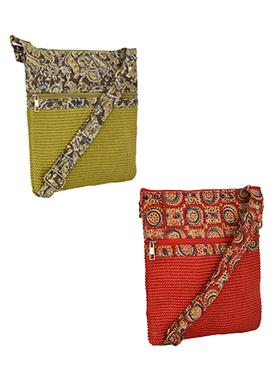 Combo of DOBBY SLING MEDIUM (A-104-OLIVE GREEN) and DOBBY SLING MEDIUM (A-104-RED)