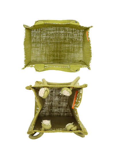 Combo of VERTICAL LACE SMALL ZIPPER (B-029-OLIVE GREEN) and BOTTLE BAG WITH LACE / PRINT (B-010-OLIVE GREEN)