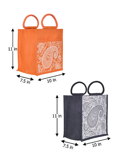 Combo of 11X10 PAISLEY PRINT ZIPPER (B-169-WHITE) and 11X10 PAISLEY PRINT ZIPPER (B-169-ORANGE)