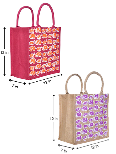 Combo of 12X12 ELEPHANT PRINT (B-150- HOT PINK) and 12X12 ELEPHANT PRINT (B-150-NATURAL)