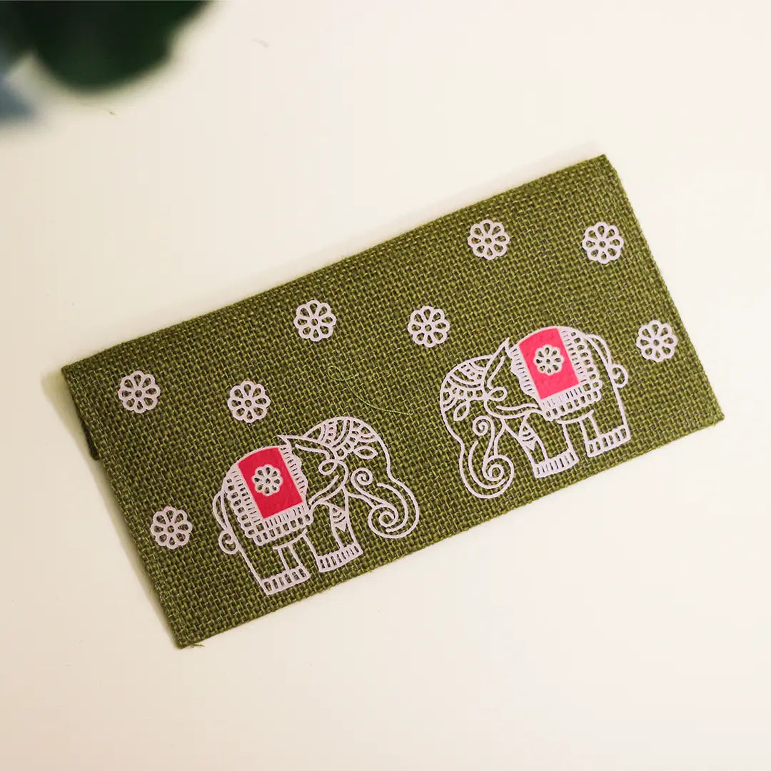 Elephant & Flower Jute Envelope(Pack of 3)