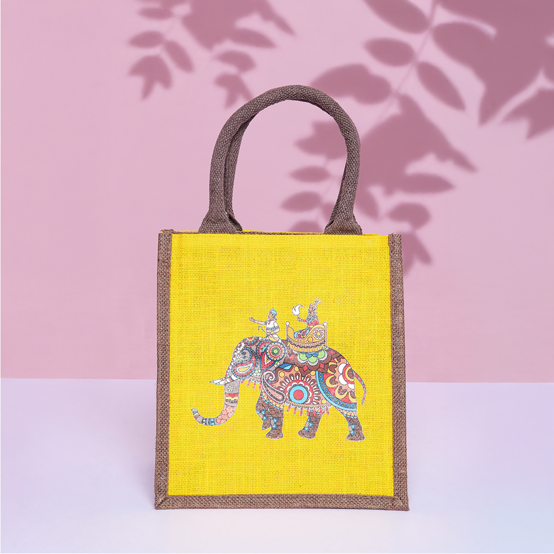 Ambari Elephant Print Lunch Bag