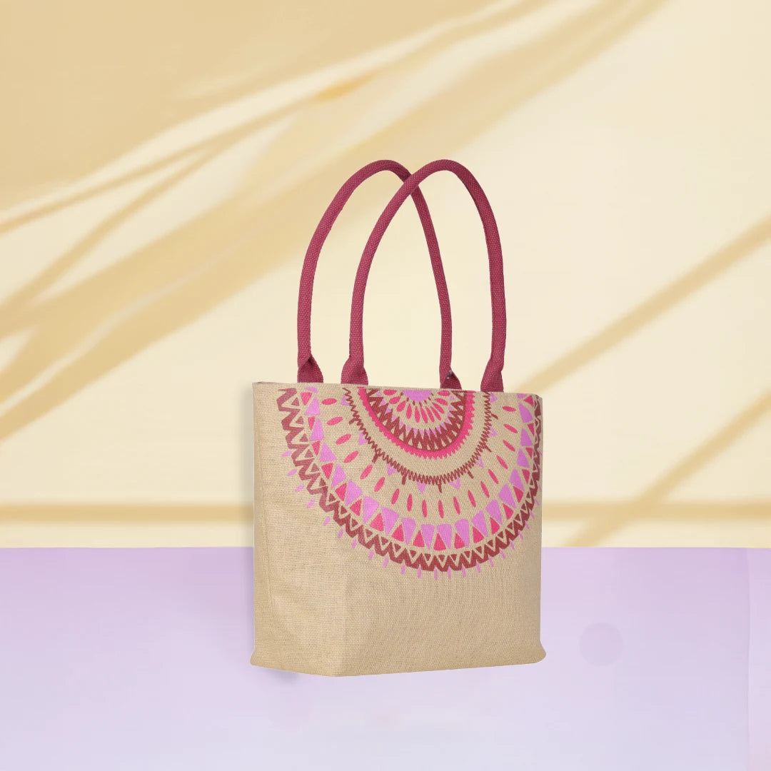 Combo of Mandala Neck print Handbag(Green and Natural)