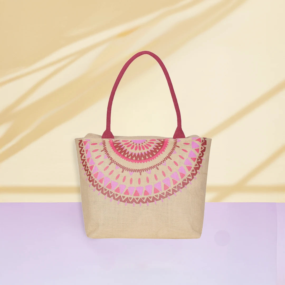 Combo of Mandala Neck print Handbag(Green and Natural)
