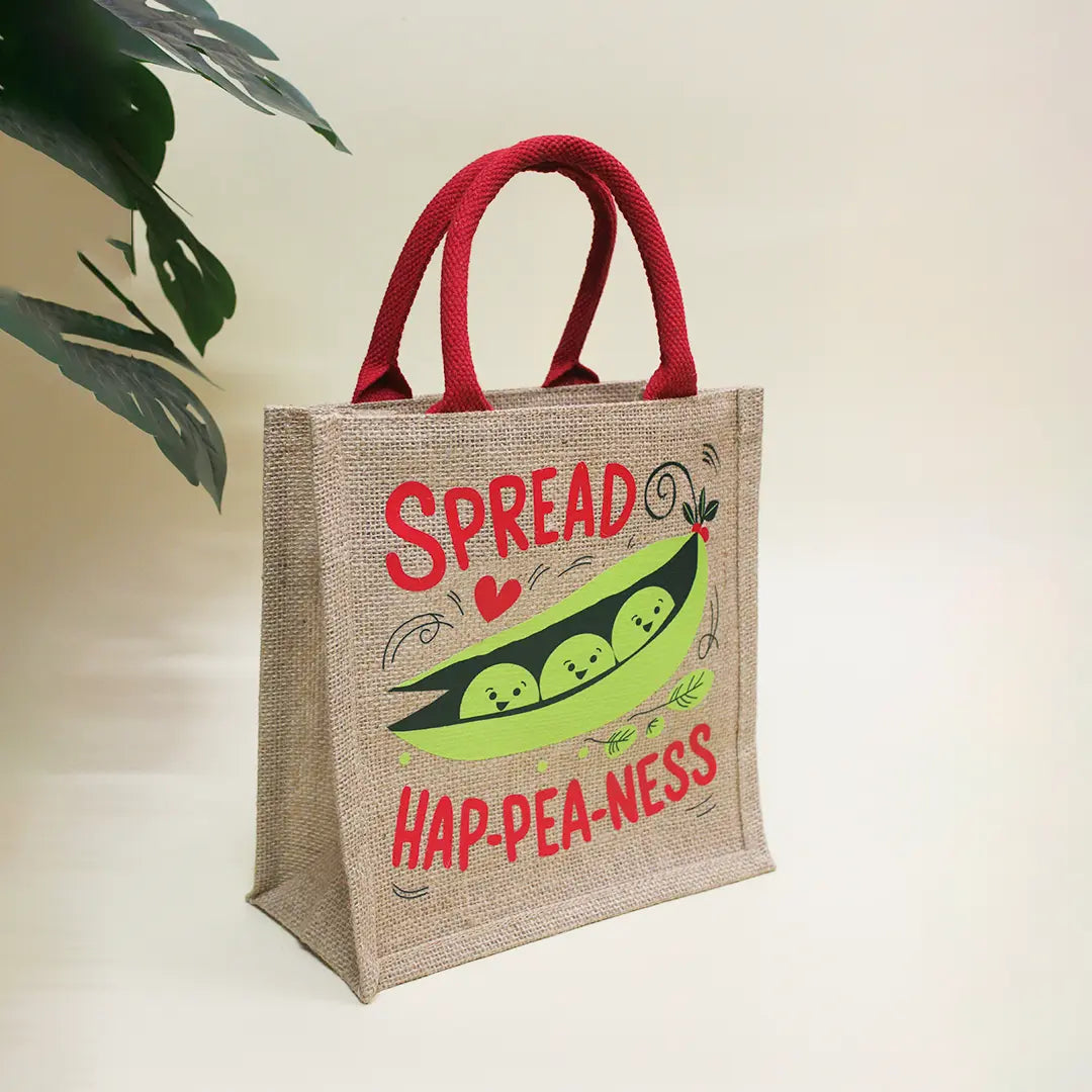 Spread Hap-pea-ness Jute bag