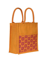 Load image into Gallery viewer, 11 X 10 X 7 - JUTE POCKET ZIPPER LUNCH  (B-129-YELLOW)
