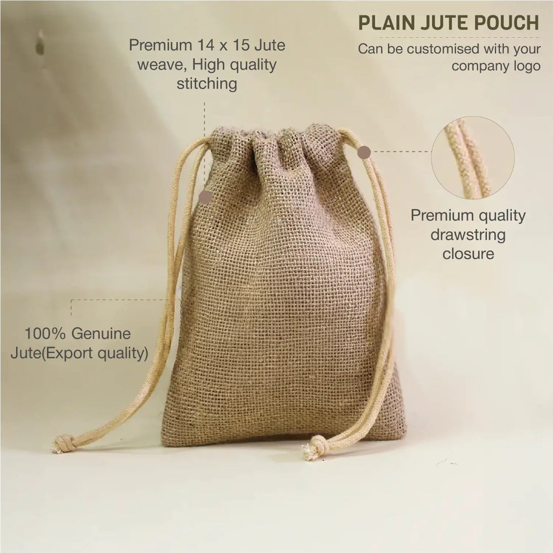 Plain Natural Jute Pouch (Small)-Pack of 100