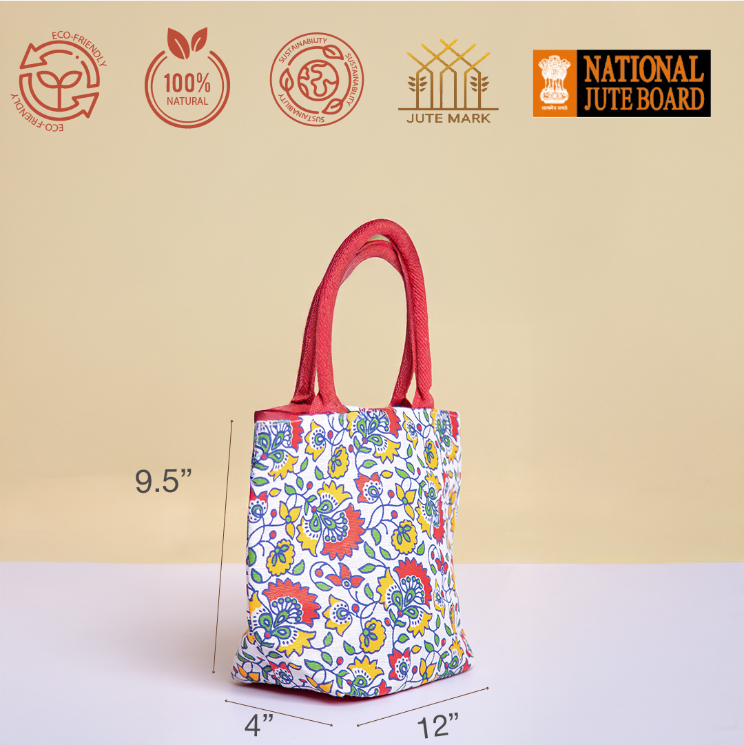 Floral Print JUCO Zipper Lunch Bag
