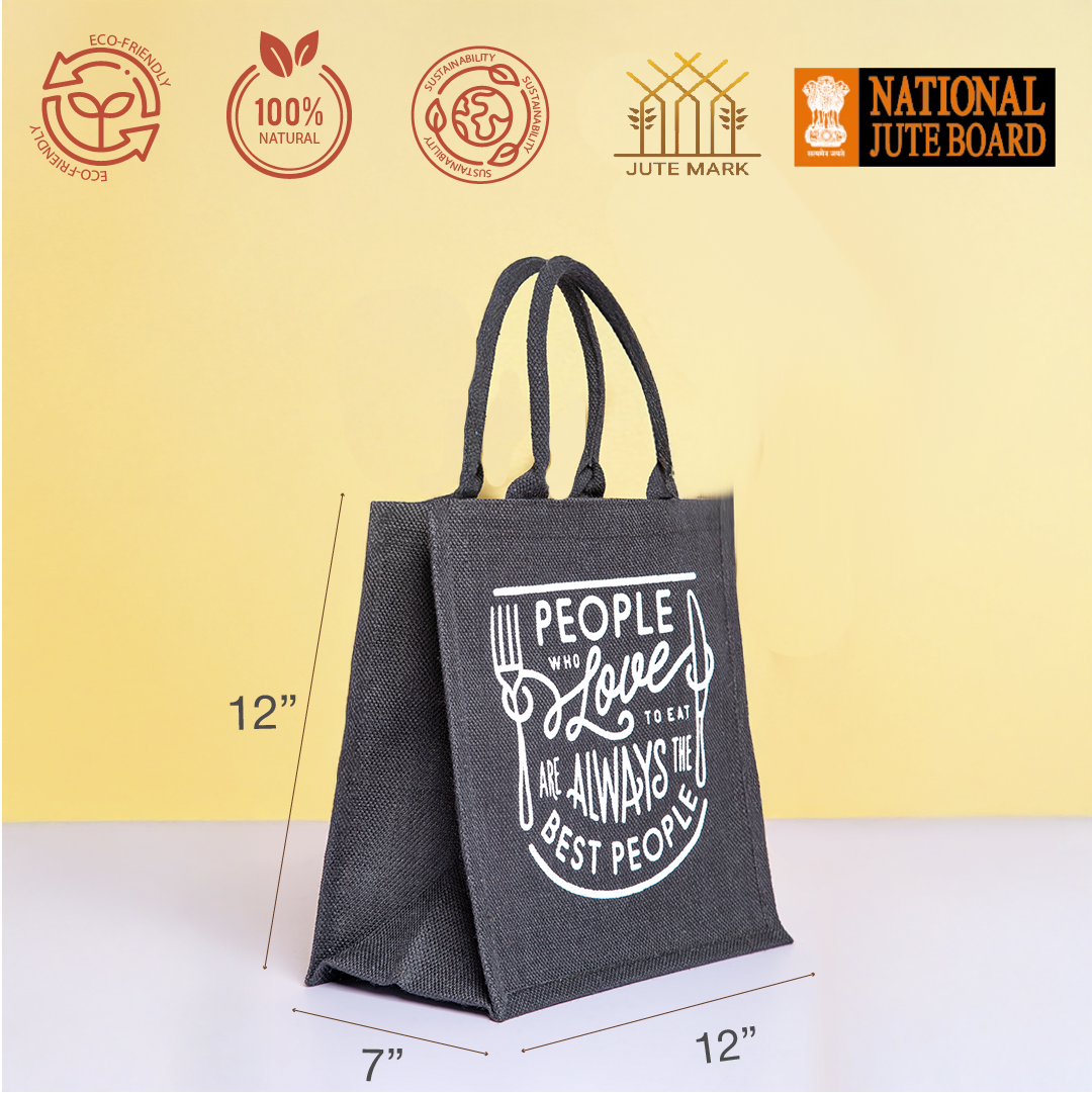 Love to Eat Jute Lunch Bag