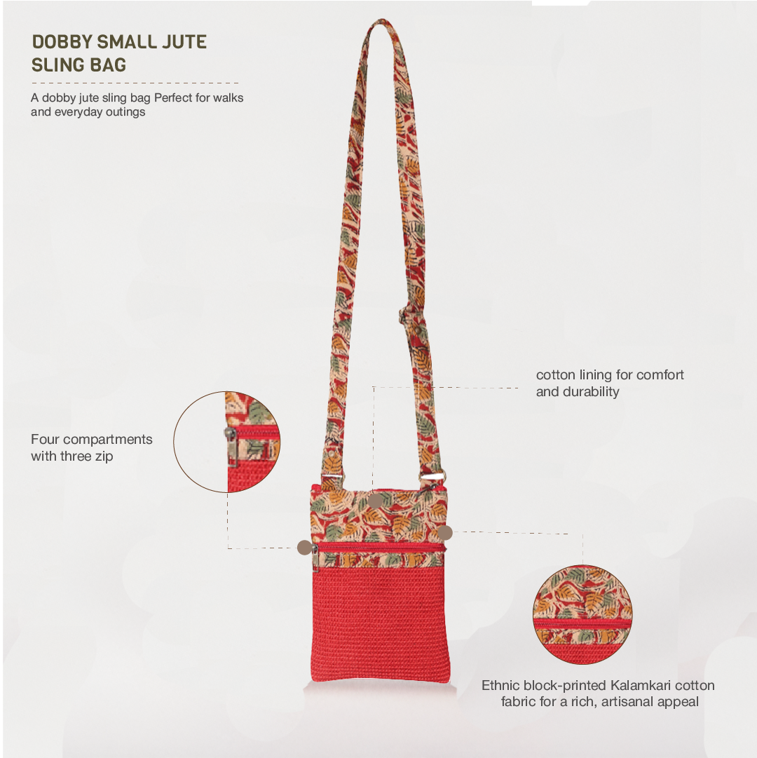 Dobby kalamkari sling bag small