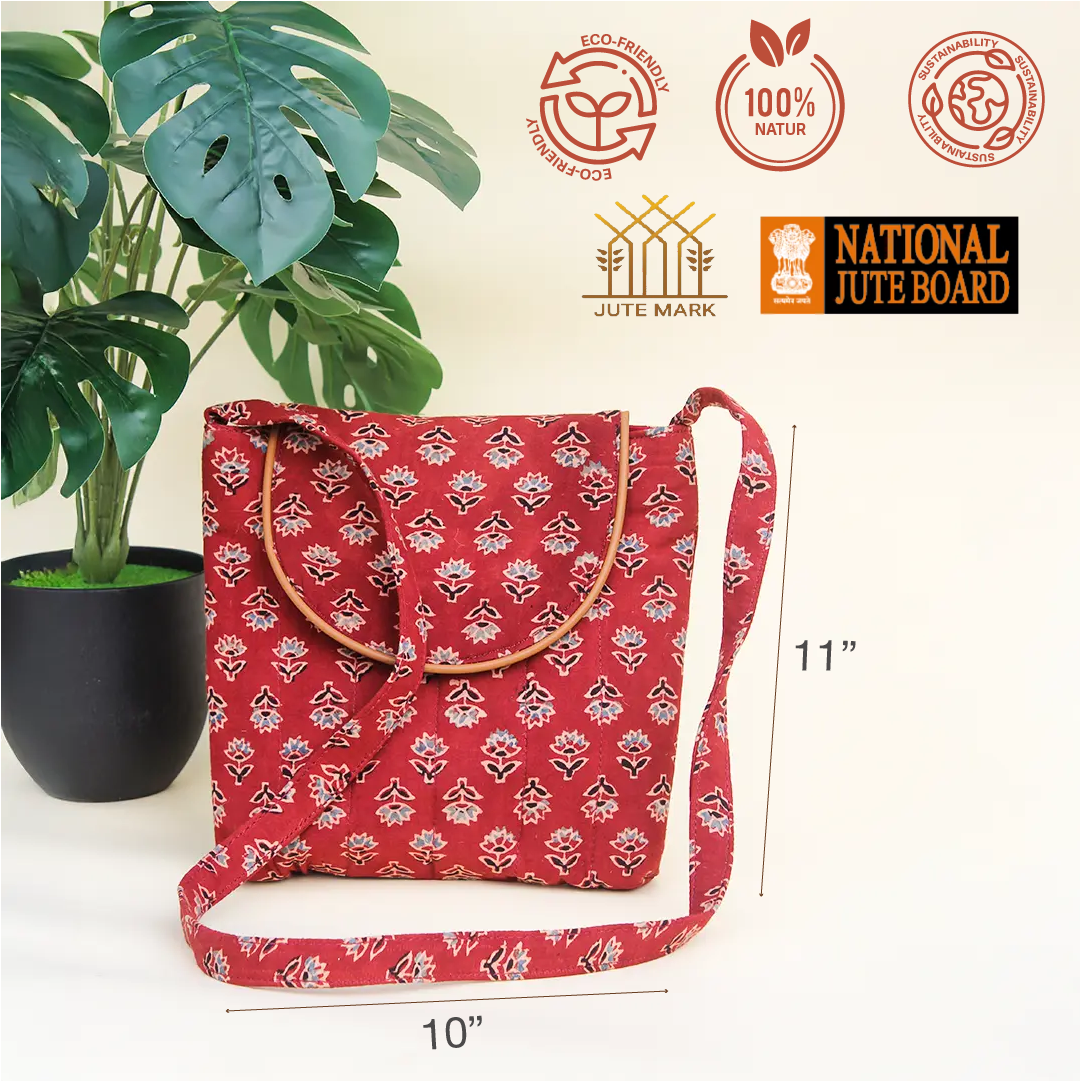 Ajrakh Printed Sling Bag