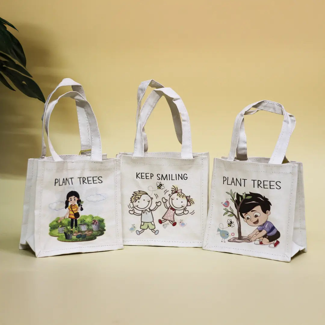 Assorted Gift bag-Plant trees & Keep Smiling(Pack of 3)