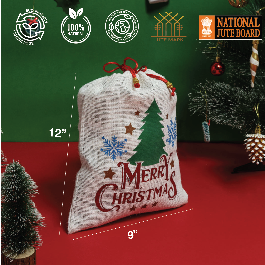 Merry Christmas Tree string pouch