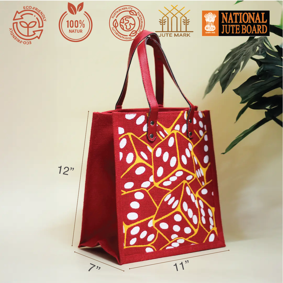 Dice Print Zipper Lunch Bag