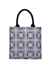 Load image into Gallery viewer, 10 X 10 X 7 - MUGHAL PRINT ZIPPER LUNCH (B-152-BLACK)
