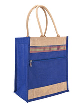 Load image into Gallery viewer, 15 X 13 X 8 - SHOPPING WITH FRONT POCKET LACE ZIPPER (B-266-BRIGHT BLUE)
