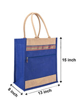 Load image into Gallery viewer, 15 X 13 X 8 - SHOPPING WITH FRONT POCKET LACE ZIPPER (B-266-BRIGHT BLUE)
