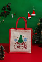 Load image into Gallery viewer, 12 X 11  X  6  MERRY CHRISTMAS TREE PRINT BAG (B-295-1-WHITE/RED)
