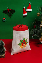 Load image into Gallery viewer, 12 X 9 JINGLE BELL CHRISTMAS STRING POUCH (A-195-WHITE/RED)
