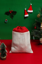 Load image into Gallery viewer, 12 X 9 JINGLE BELL CHRISTMAS STRING POUCH (A-195-WHITE/RED)
