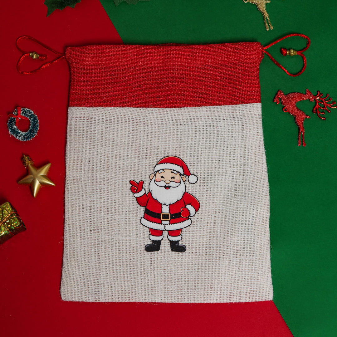Santa Claus Christmas string pouch