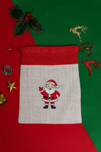 Load image into Gallery viewer, 12 X 9 SANTA CLAUS CHRISTMAS STRING POUCH (A-196-WHITE/RED)
