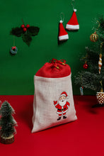 Load image into Gallery viewer, 12 X 9 SANTA CLAUS CHRISTMAS STRING POUCH (A-196-WHITE/RED)
