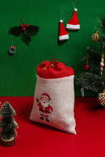 Load image into Gallery viewer, 12 X 9 SANTA CLAUS CHRISTMAS STRING POUCH (A-196-WHITE/RED)
