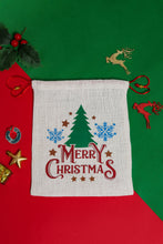 Load image into Gallery viewer, 12 X 9 MERRY CHRISTMAS TREE STRING POUCH (A-198-WHITE/RED)
