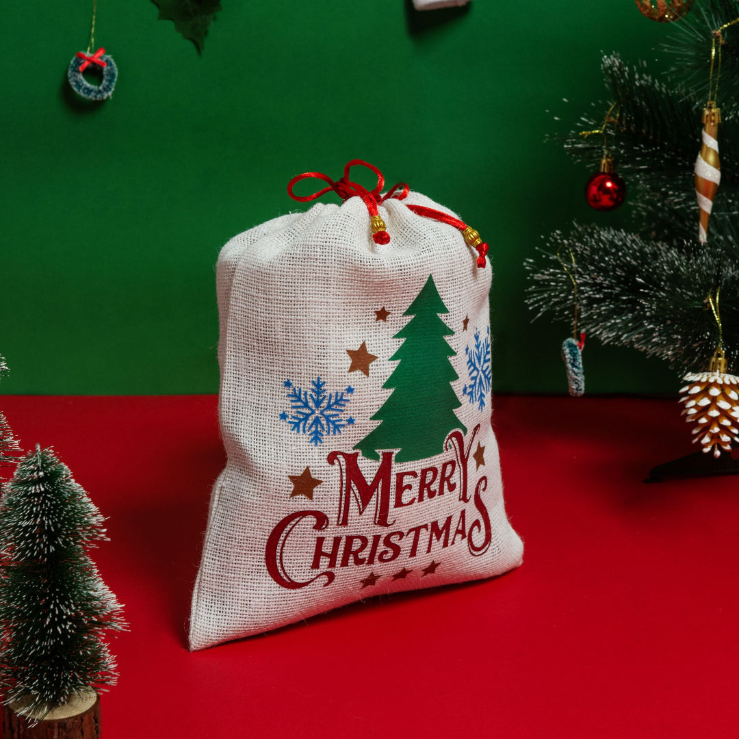 Merry Christmas Tree string pouch
