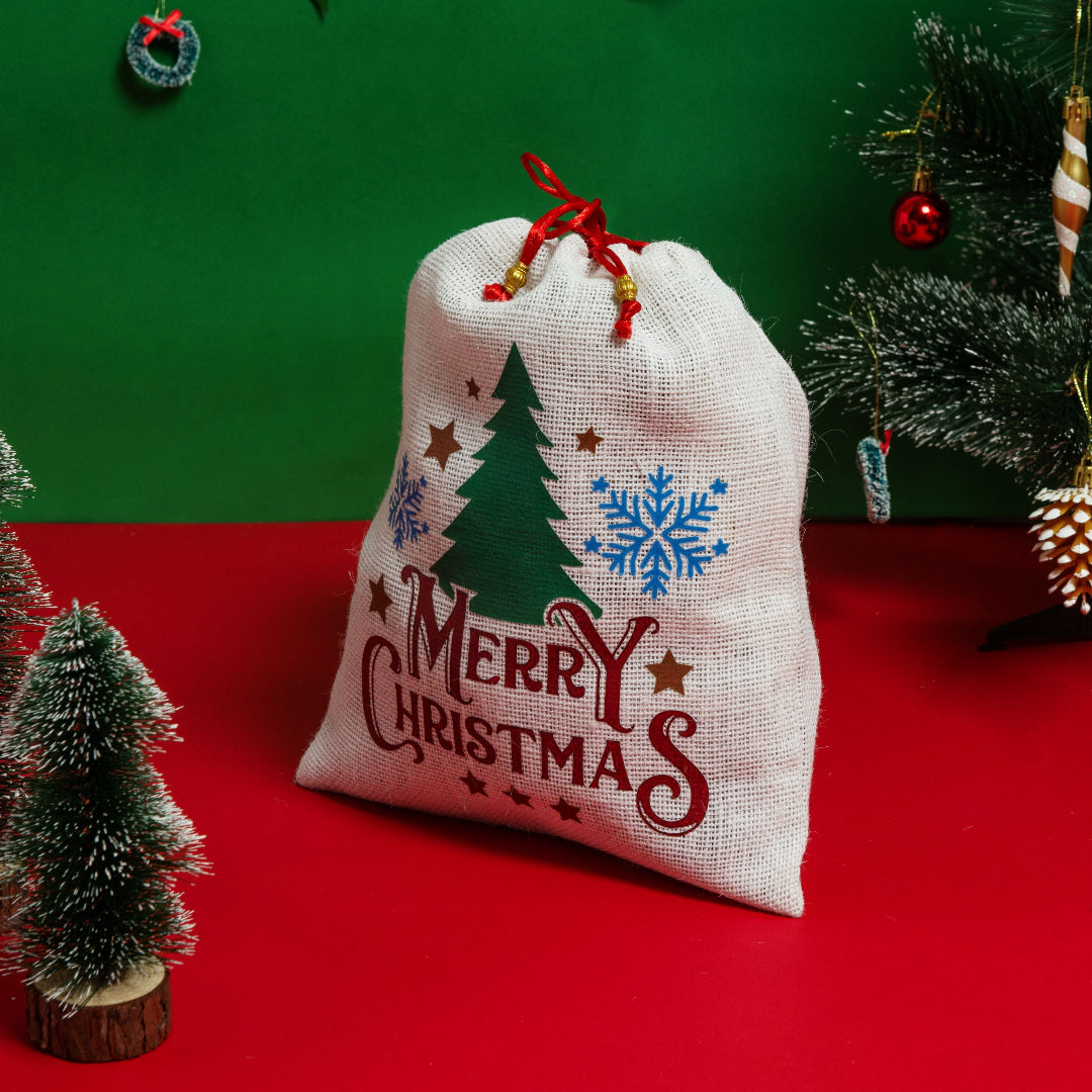 Merry Christmas Tree string pouch