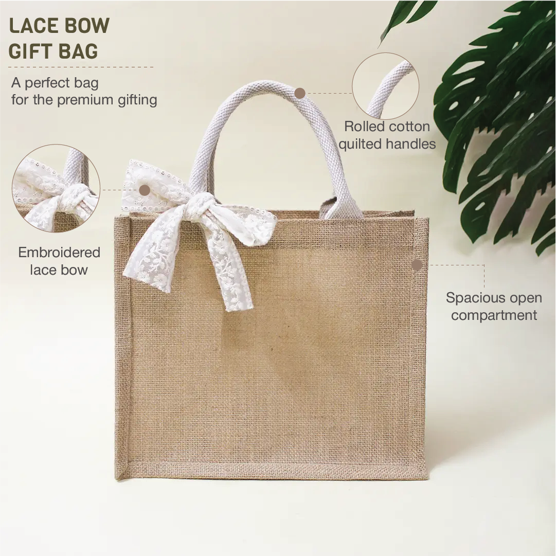 Lace Bow Gift Bag (Pack of 4)