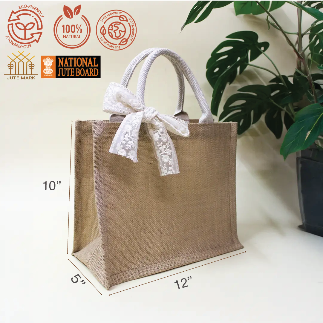 Lace Bow Gift Bag (Pack of 4)