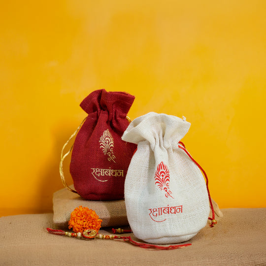 Morpankh Red and White Potli Combo Set