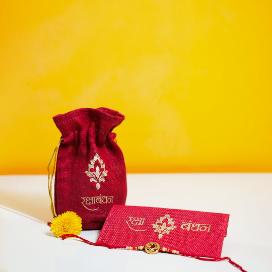 Phool Red Potli and Envelope Combo Set
