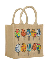 Load image into Gallery viewer, 11 X 10 X 7 - 10 BIRDS APPLIQUE ZIPPER LUNCH (B-173-NATURAL)
