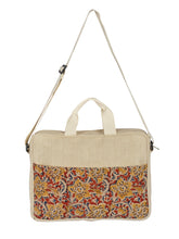 Load image into Gallery viewer, LAPTOP BAG KALAMKARI POCKET (D-233-NATURAL)
