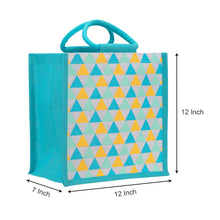 Load image into Gallery viewer, 12 X 12 X 7.5 - TRIANGLE PRINT ZIPPER (B-267-TURQUOISE BLUE)
