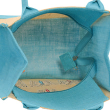 Load image into Gallery viewer, 11 X 10 X 7 - BUTTERFLY EMBROIDERY LUNCH ZIPPER (B-269-TURQUOISE BLUE)
