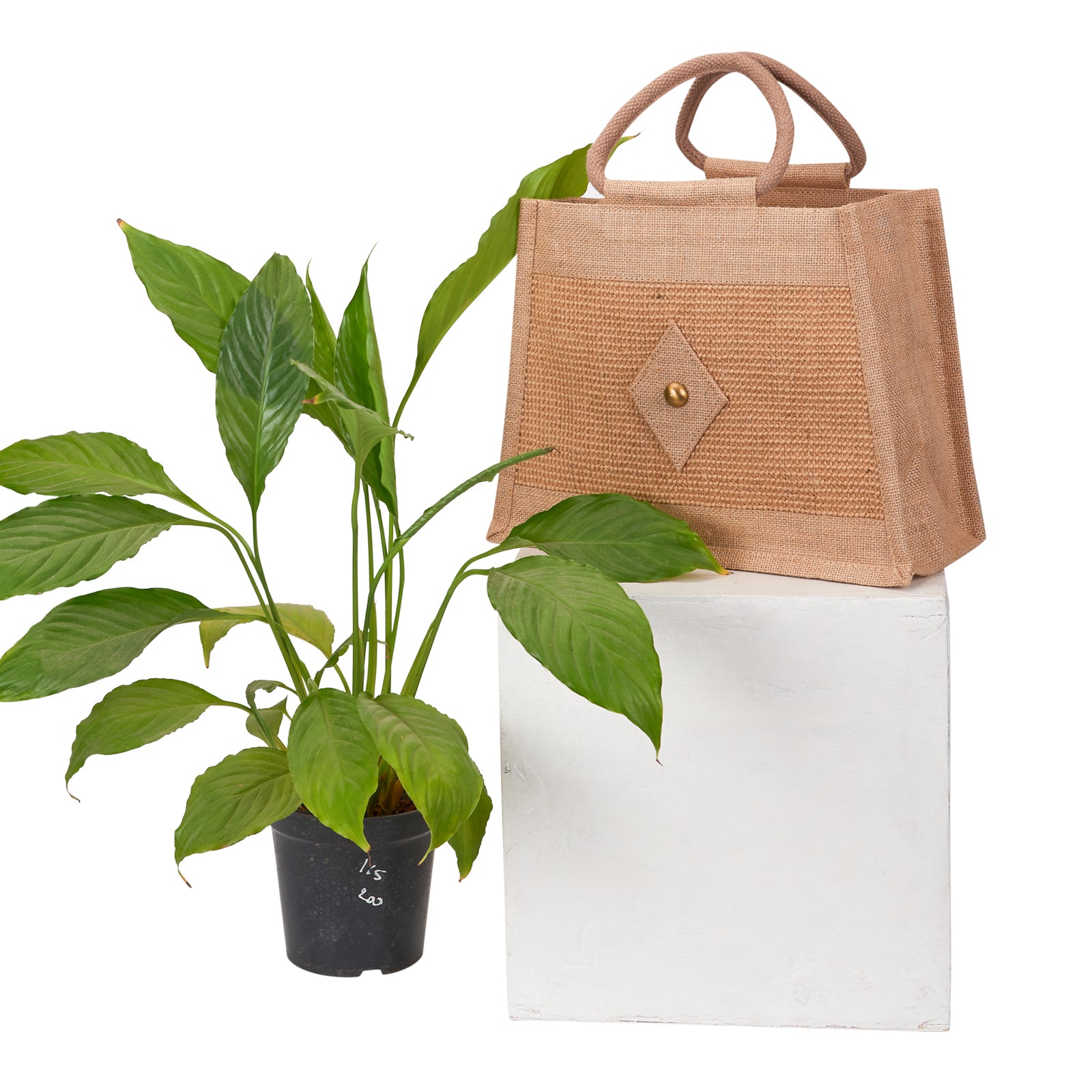 JUTE COTTAGE DOBBY TAPER ZIPPER LUNCH BAG, SUSTAINABLE, ECO-FRIENDLY, 100% GENUINE JUTE, STYLISH (NATURAL 10X13X6)