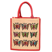 Load image into Gallery viewer, 11 X 10 X 7 - BUTTERFLY EMBROIDERY LUNCH ZIPPER (B-269-RED)
