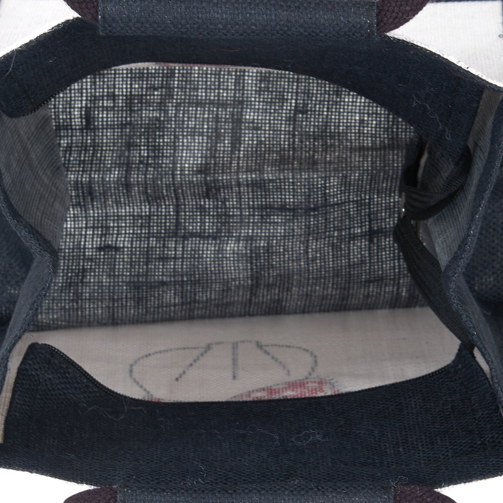 JUTE COTTAGE CAT PRINT ZIPPER LUNCH BAG, SUSTAINABLE, ECO-FRIENDLY, 100% GENUINE JUTE, STYLISH (BLACK 11X10X7)