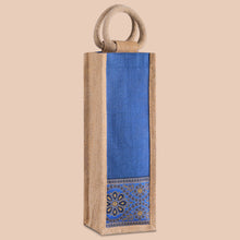 Load image into Gallery viewer, BOTTLE BAG WITH LACE / PRINT (B-010-BRIGHT BLUE)
