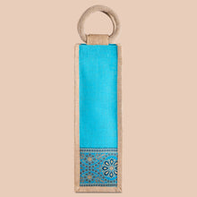 Load image into Gallery viewer, BOTTLE BAG WITH LACE / PRINT (B-010-TURQUOISE BLUE)
