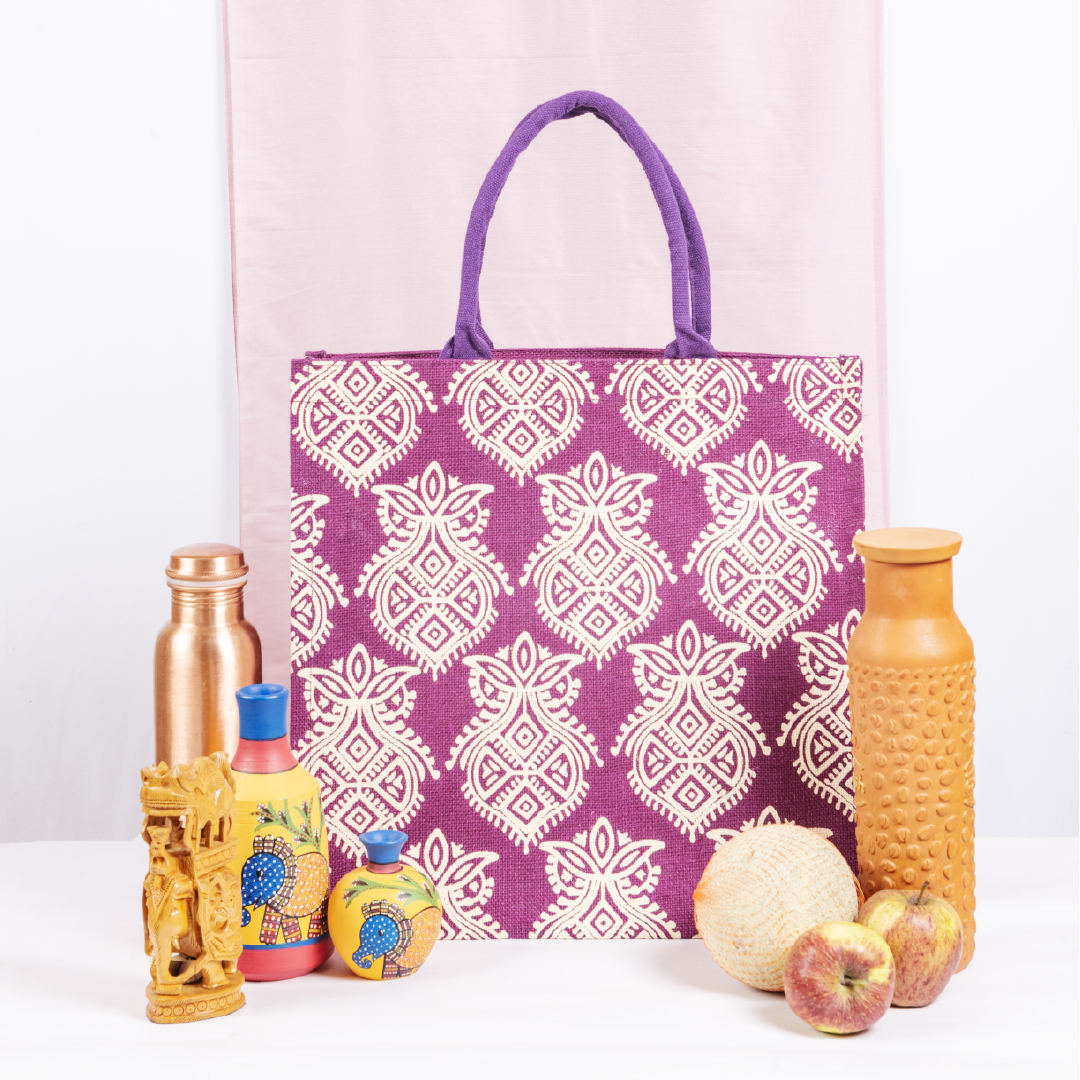 Printed Zipper Jute with Bottom Board